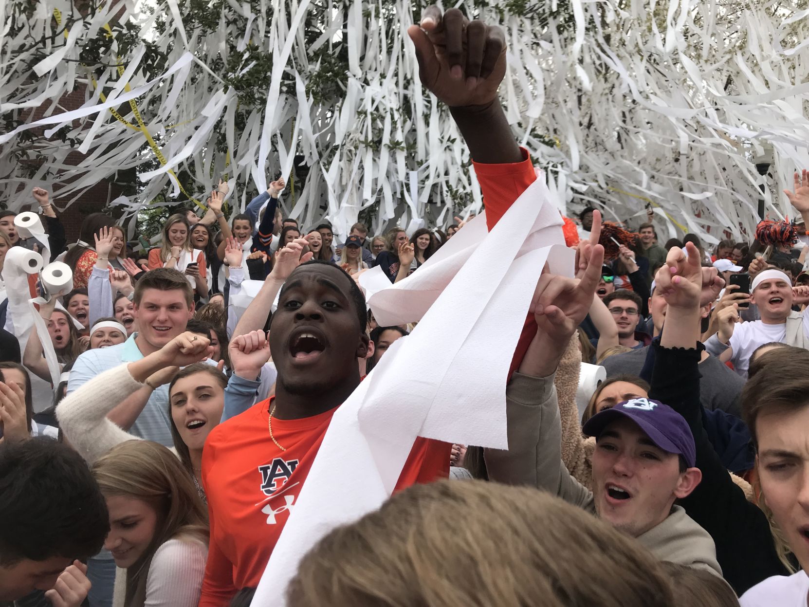 Auburn fans celebrate the Tigers' first Final Four appearance